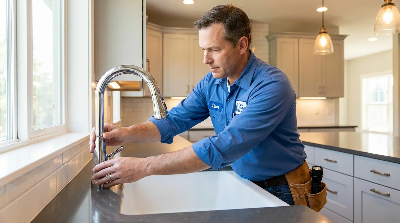 Kitchen faucet installation by Johns Plumbing LLC in White Castle